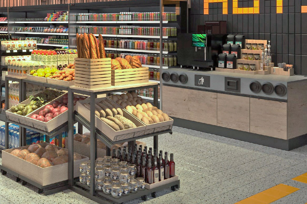 Bilde av butikk med innredning fra Smart Supply og deres leverandrø Modern Expo